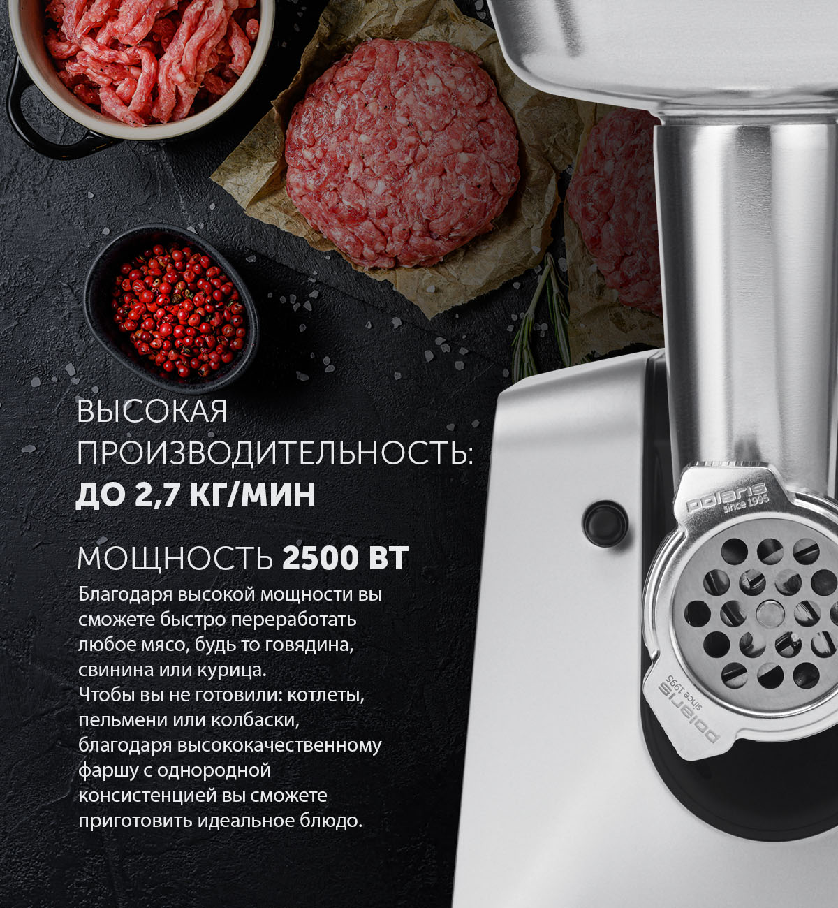 Мясорубка Polaris PMG 2546 - rich_content №2
